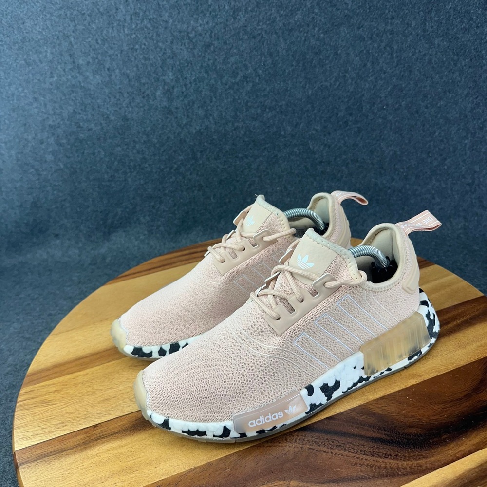 Adidas NMD R1 Halo Blush Spotted Womens 7 Cow Print Pink Beige Sneakers GZ7996 - Picture 6 of 12